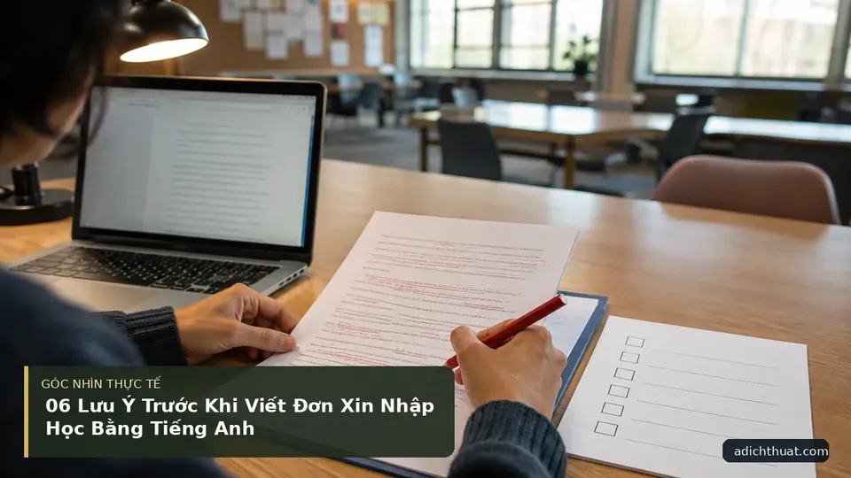 Chi tiết minh họa dịch thuật trong bài 06 Lưu Ý Trước Khi Viết Đơn Xin Nhập Học Bằng Tiếng Anh
