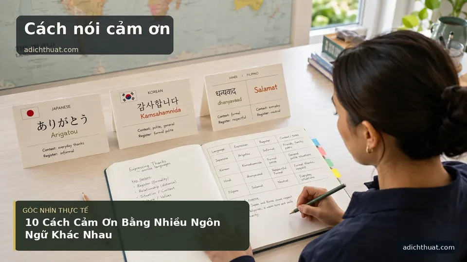Chi tiết minh họa dịch thuật trong bài 10 Cách Cảm Ơn Bằng Nhiều Ngôn Ngữ Khác Nhau