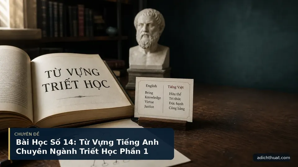Bài Học Số 14: Từ Vựng Tiếng Anh Chuyên Ngành Triết Học Phần 1