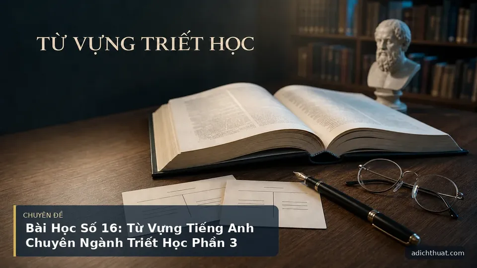 Bài Học Số 16: Từ Vựng Tiếng Anh Chuyên Ngành Triết Học Phần 3