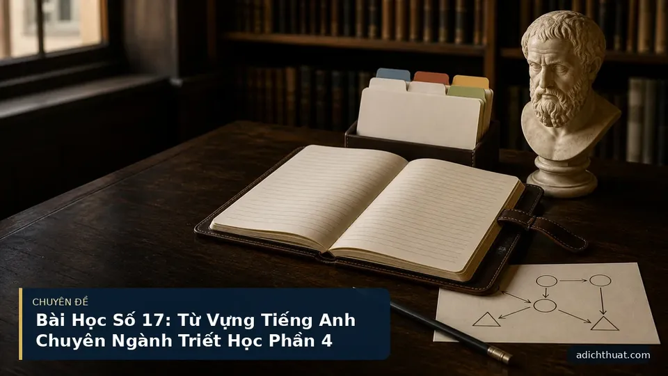 Bài Học Số 17: Từ Vựng Tiếng Anh Chuyên Ngành Triết Học Phần 4