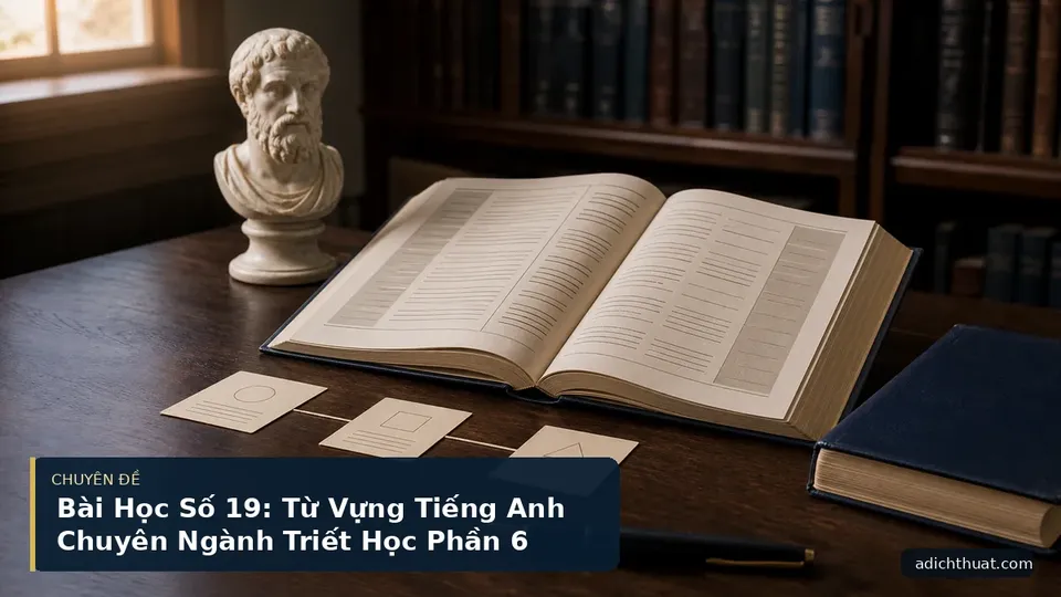 Bài Học Số 19: Từ Vựng Tiếng Anh Chuyên Ngành Triết Học Phần 6