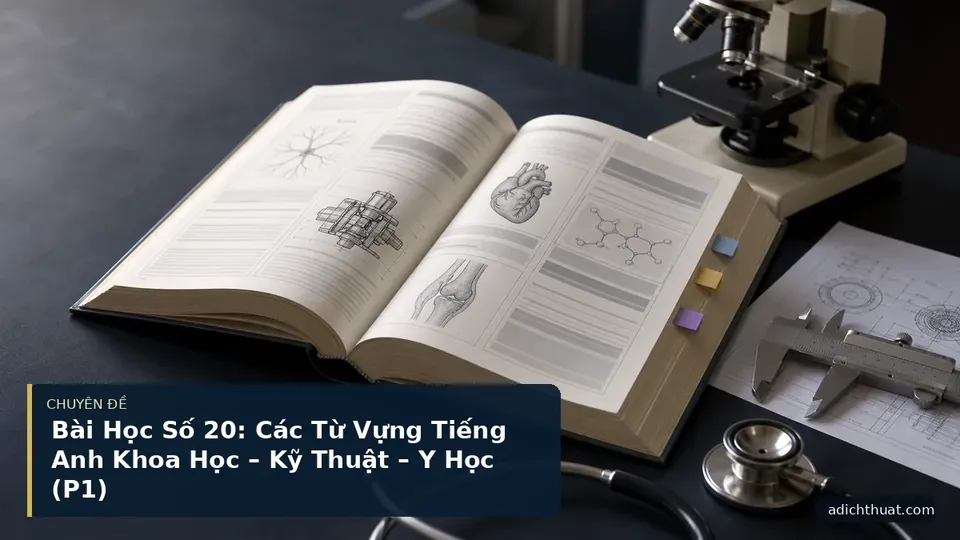 Bài Học Số 20: Các Từ Vựng Tiếng Anh Khoa Học – Kỹ Thuật – Y Học (P1)