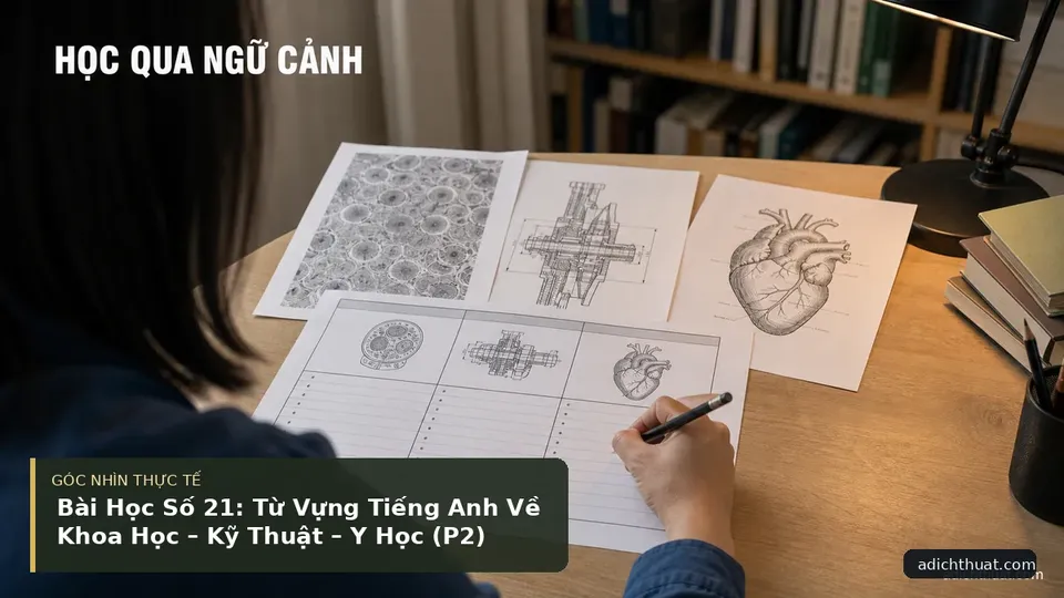 Chi tiết minh họa dịch thuật trong bài Bài Học Số 21: Từ Vựng Tiếng Anh Về Khoa Học – Kỹ Thuật – Y Học (P2)
