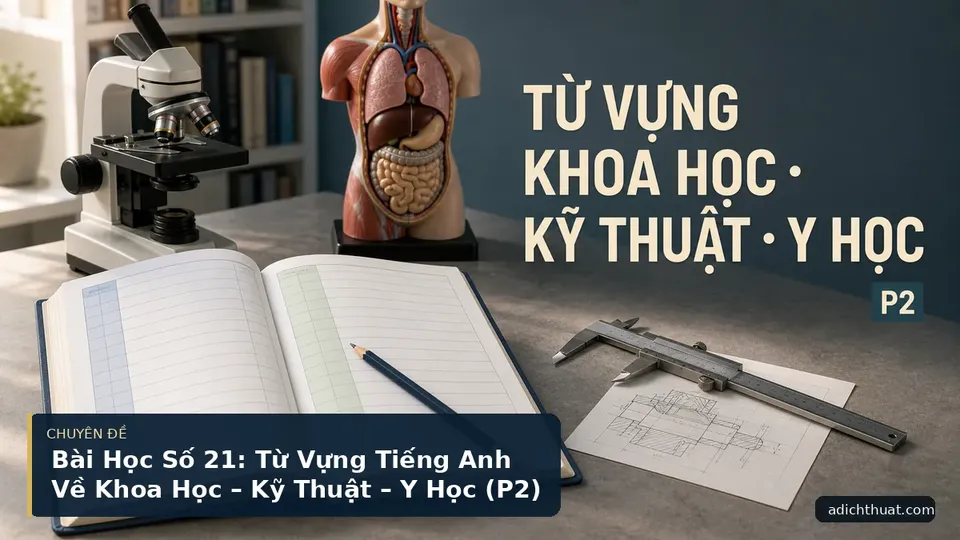 Bài Học Số 21: Từ Vựng Tiếng Anh Về Khoa Học – Kỹ Thuật – Y Học (P2)
