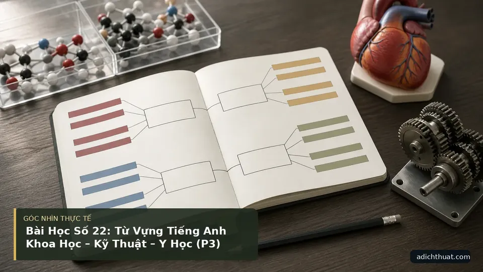 Chi tiết minh họa dịch thuật trong bài Bài Học Số 22: Từ Vựng Tiếng Anh Khoa Học – Kỹ Thuật – Y Học (P3)