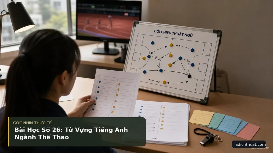 Chi tiết minh họa dịch thuật trong bài Bài Học Số 26: Từ Vựng Tiếng Anh Ngành Thể Thao