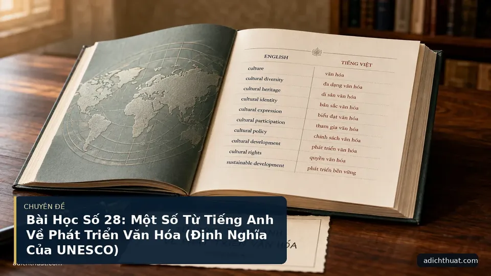 Bài Học Số 28: Một Số Từ Tiếng Anh Về Phát Triển Văn Hóa (Định Nghĩa Của UNESCO)