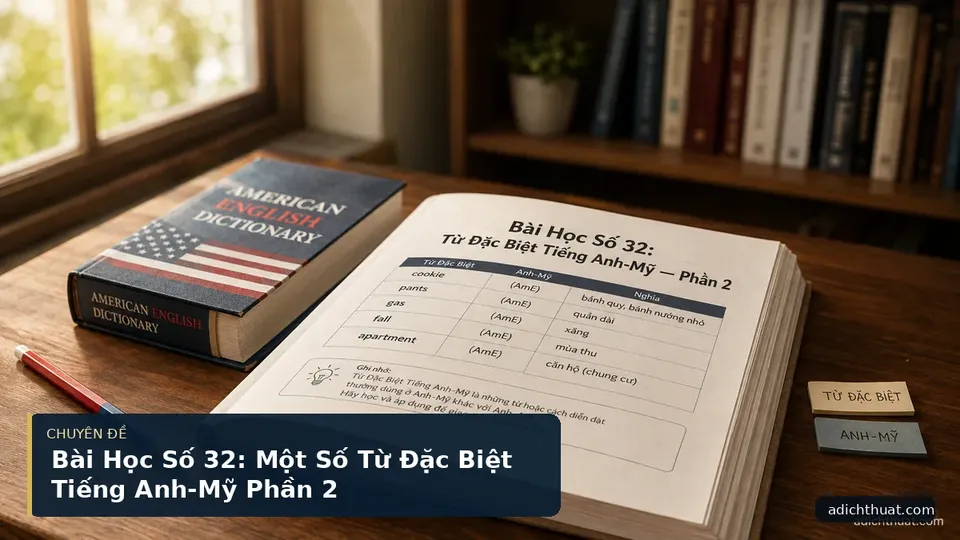 Bài Học Số 32: Một Số Từ Đặc Biệt Tiếng Anh-Mỹ Phần 2