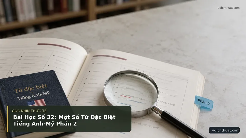 Chi tiết minh họa dịch thuật trong bài Bài Học Số 32: Một Số Từ Đặc Biệt Tiếng Anh-Mỹ Phần 2