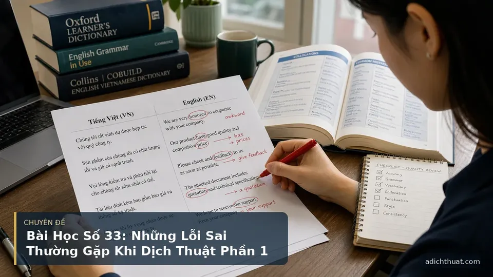Bài Học Số 33: Những Lỗi Sai Thường Gặp Khi Dịch Thuật Phần 1