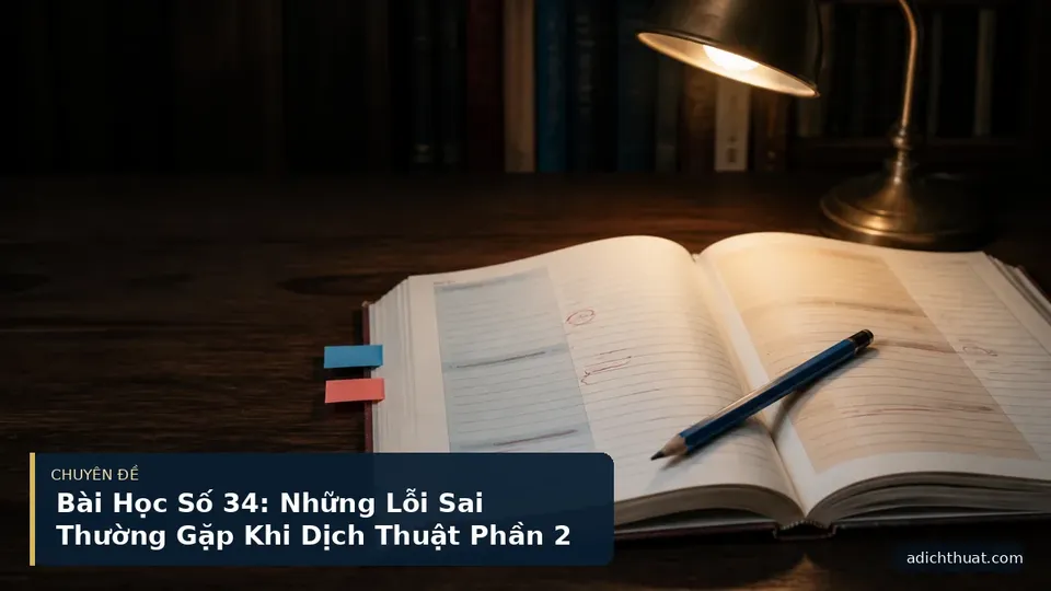 Bài Học Số 34: Những Lỗi Sai Thường Gặp Khi Dịch Thuật Phần 2