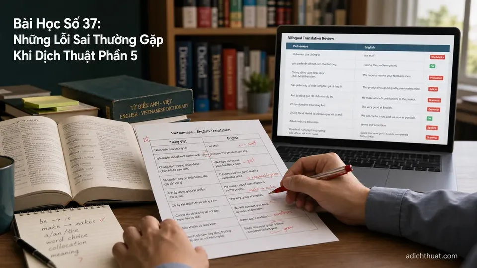 Bài Học Số 37: Những Lỗi Sai Thường Gặp Khi Dịch Thuật Phần 5 — hình minh họa dịch thuật