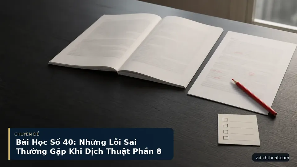 Bài Học Số 40: Những Lỗi Sai Thường Gặp Khi Dịch Thuật Phần 8