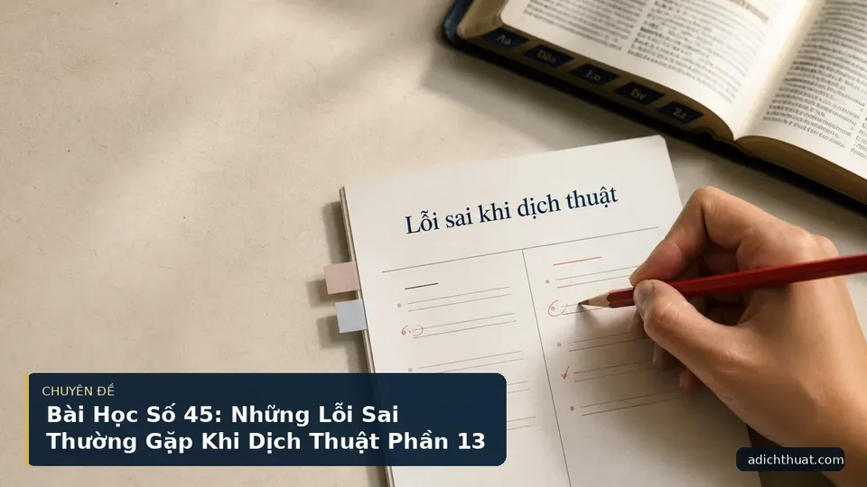 Bài Học Số 45: Những Lỗi Sai Thường Gặp Khi Dịch Thuật Phần 13