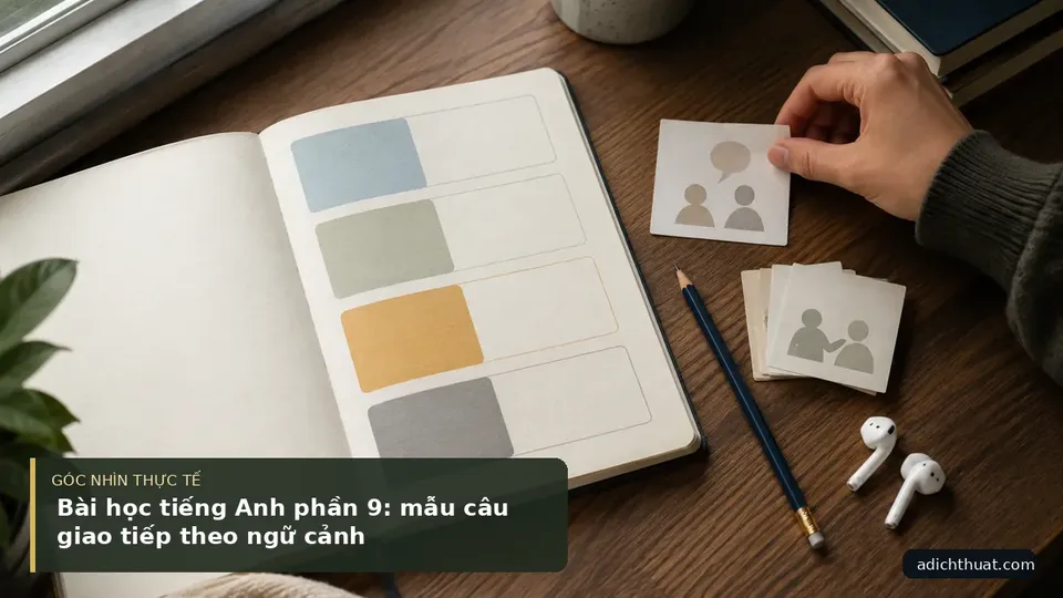Chi tiết minh họa dịch thuật trong bài Bài học tiếng Anh phần 9: mẫu câu giao tiếp theo ngữ cảnh