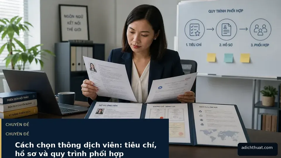 Cách chọn thông dịch viên: tiêu chí, hồ sơ và quy trình phối hợp
