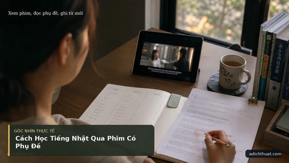 Chi tiết minh họa dịch thuật trong bài Cách Học Tiếng Nhật Qua Phim Có Phụ Đề