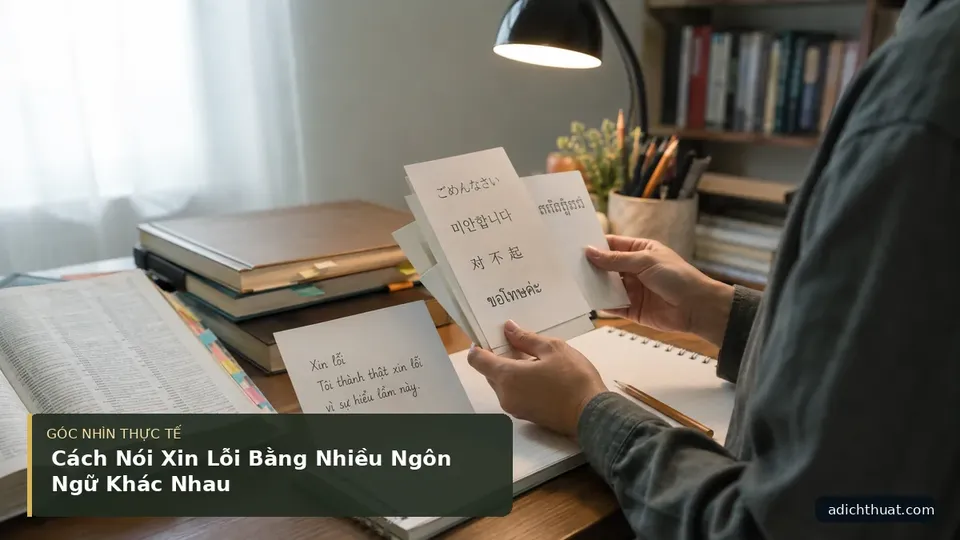 Chi tiết minh họa dịch thuật trong bài Cách Nói Xin Lỗi Bằng Nhiều Ngôn Ngữ Khác Nhau
