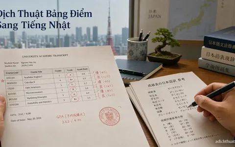 Dịch Thuật Bảng Điểm Sang Tiếng Nhật