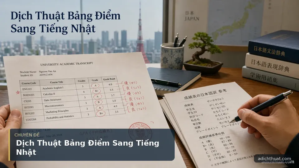 Dịch Thuật Bảng Điểm Sang Tiếng Nhật