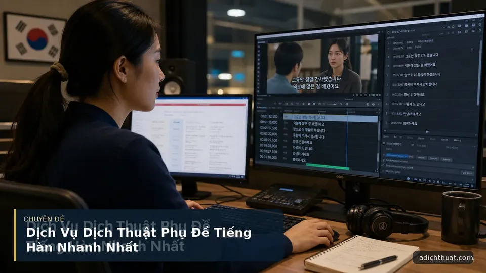 Dịch Vụ Dịch Thuật Phụ Đề Tiếng Hàn Nhanh Nhất