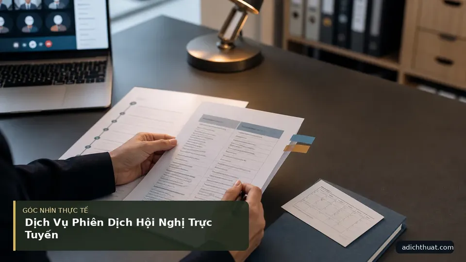 Chi tiết minh họa dịch thuật trong bài Dịch Vụ Phiên Dịch Hội Nghị Trực Tuyến