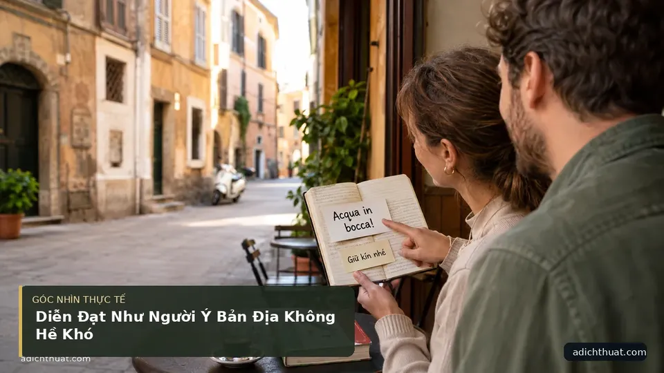Chi tiết minh họa dịch thuật trong bài Diễn Đạt Như Người Ý Bản Địa Không Hề Khó