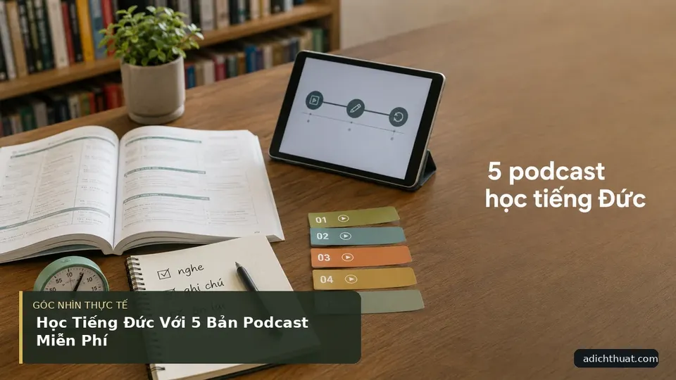Chi tiết minh họa dịch thuật trong bài Học Tiếng Đức Với 5 Bản Podcast Miễn Phí