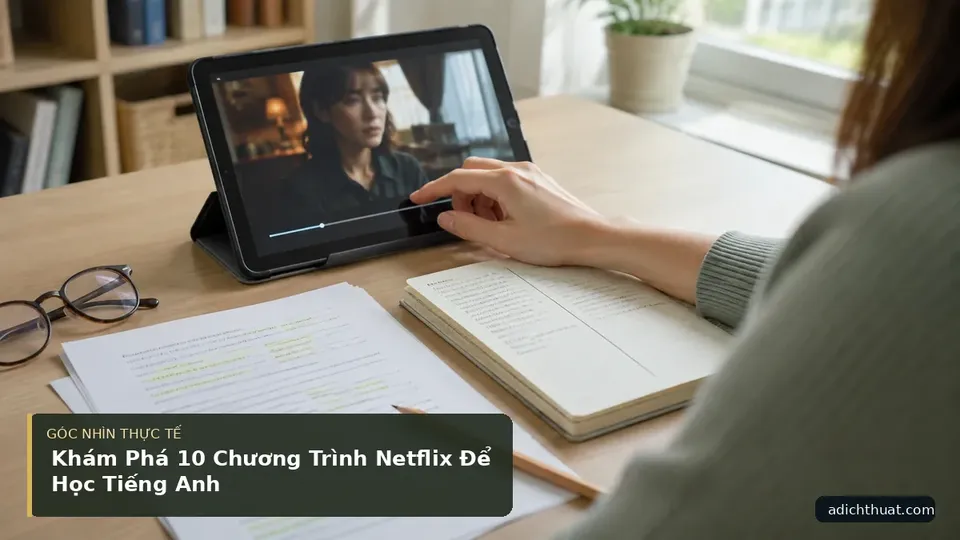 Chi tiết minh họa dịch thuật trong bài Khám Phá 10 Chương Trình Netflix Để Học Tiếng Anh
