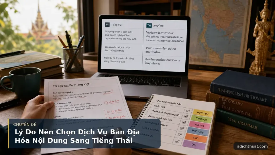 Lý Do Nên Chọn Dịch Vụ Bản Địa Hóa Nội Dung Sang Tiếng Thái