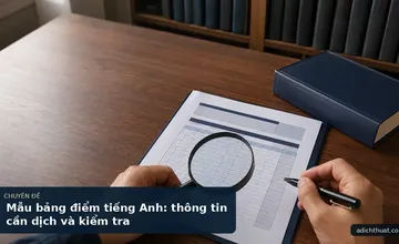 Mẫu bảng điểm tiếng Anh: thông tin cần dịch và kiểm tra