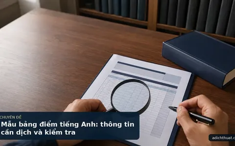 Mẫu bảng điểm tiếng Anh: thông tin cần dịch và kiểm tra
