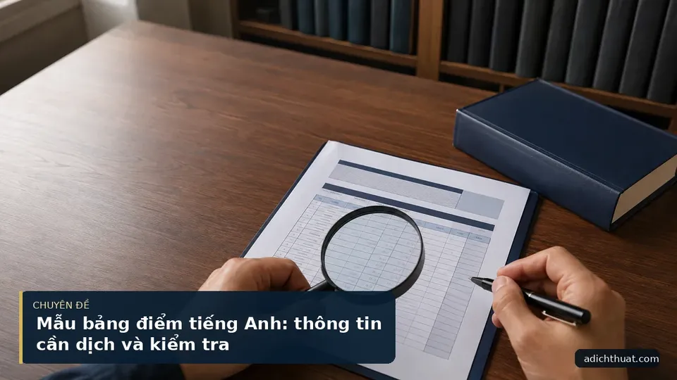 Mẫu bảng điểm tiếng Anh: thông tin cần dịch và kiểm tra