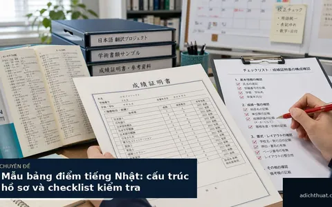 Mẫu bảng điểm tiếng Nhật: cấu trúc hồ sơ và checklist kiểm tra