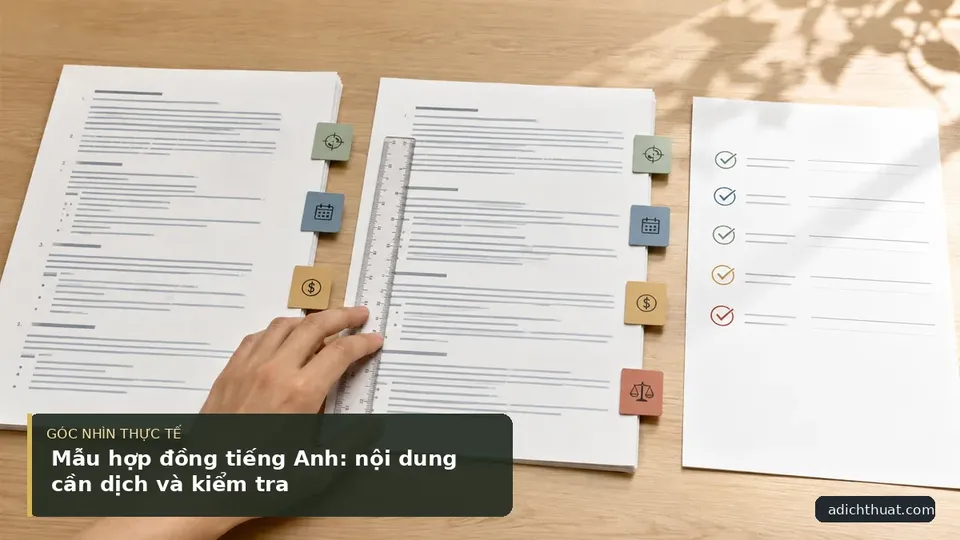 Chi tiết minh họa dịch thuật trong bài Mẫu hợp đồng tiếng Anh: nội dung cần dịch và kiểm tra