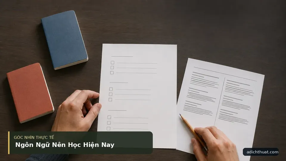 Chi tiết minh họa dịch thuật trong bài Ngôn Ngữ Nên Học Hiện Nay