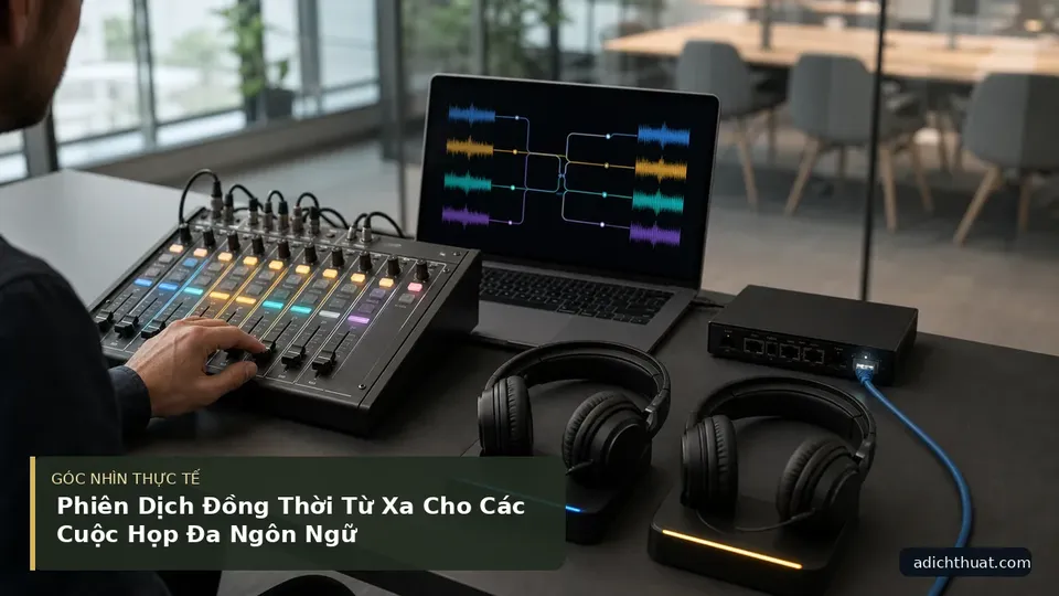 Chi tiết minh họa dịch thuật trong bài Phiên Dịch Đồng Thời Từ Xa Cho Các Cuộc Họp Đa Ngôn Ngữ