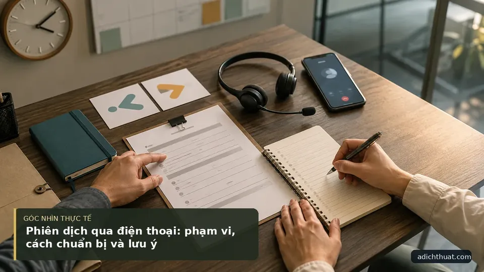 Chi tiết minh họa dịch thuật trong bài Phiên dịch qua điện thoại: phạm vi, cách chuẩn bị và lưu ý
