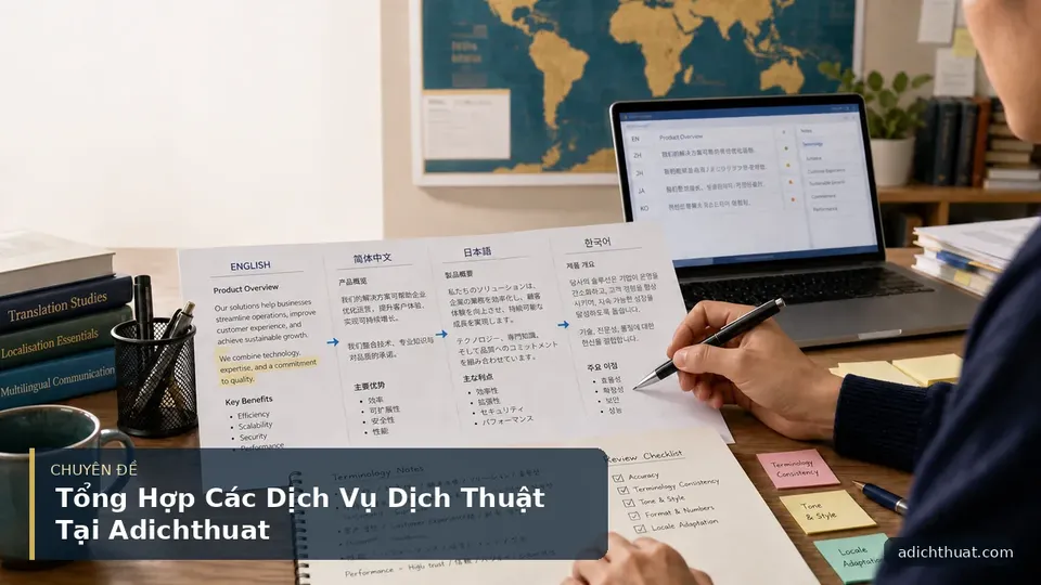 Tổng Hợp Các Dịch Vụ Dịch Thuật Tại Adichthuat