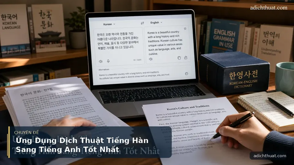 Ứng Dụng Dịch Thuật Tiếng Hàn Sang Tiếng Anh Tốt Nhất